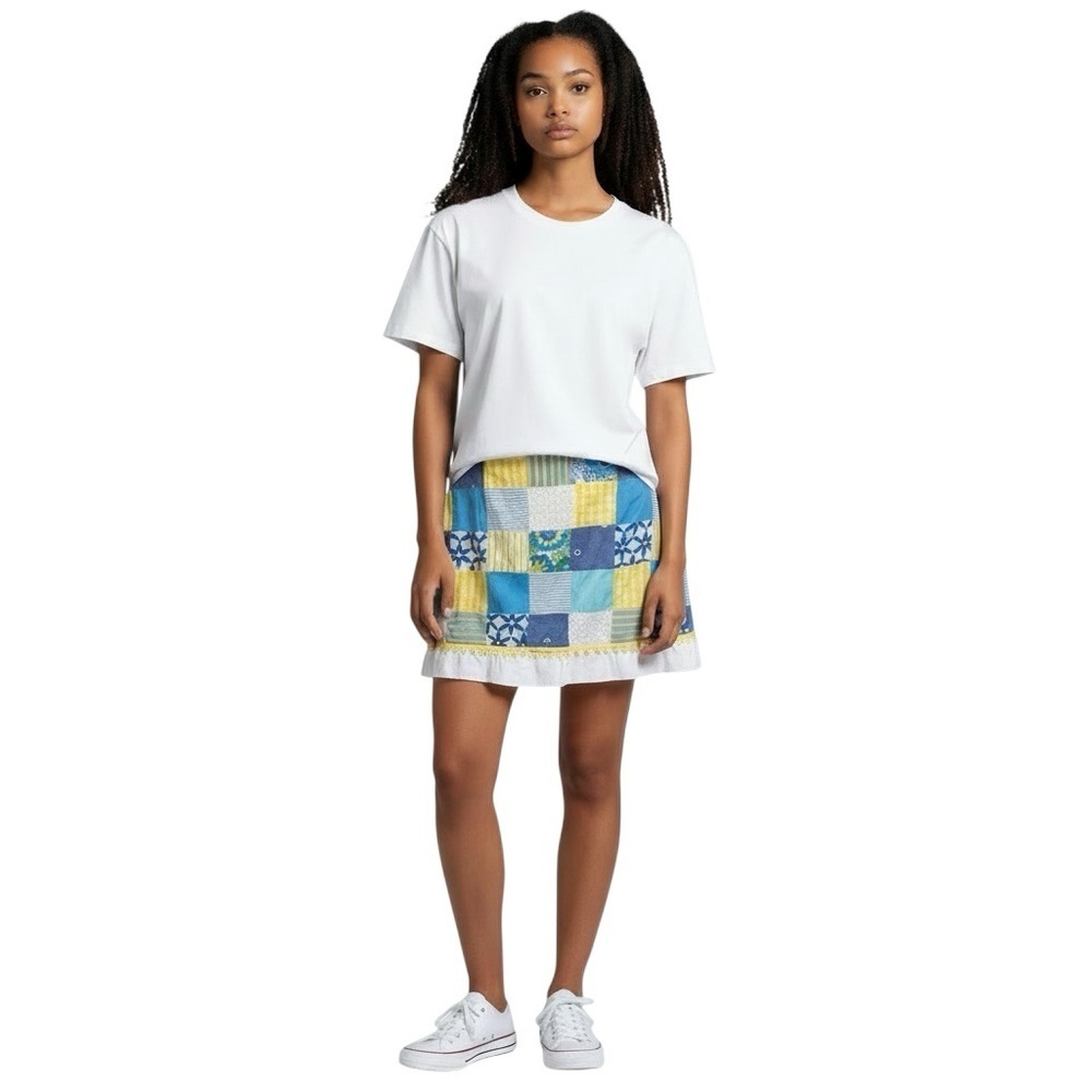 Lilly Pulitzer Women’s Multicolor Patchwork Wrap Skirt Size 6 Blue Yellow White
